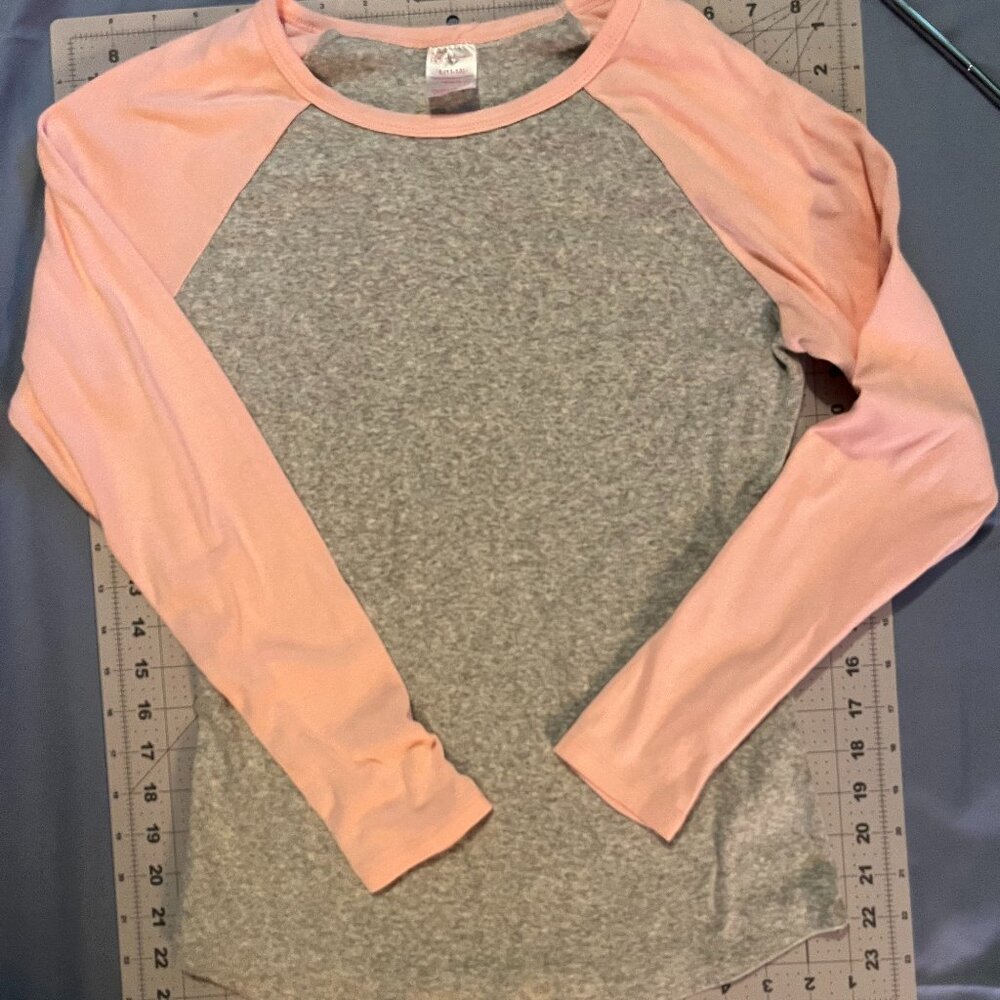 Pink & Gray baseball tee long sleeve
